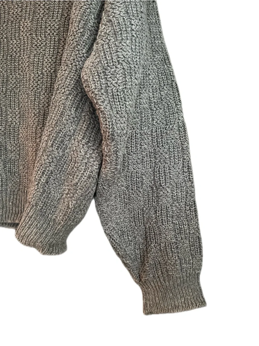 Vintage Eddie Bauer Chunky Basketweave Knit Grandpa Sweater Heavy Cotton Large